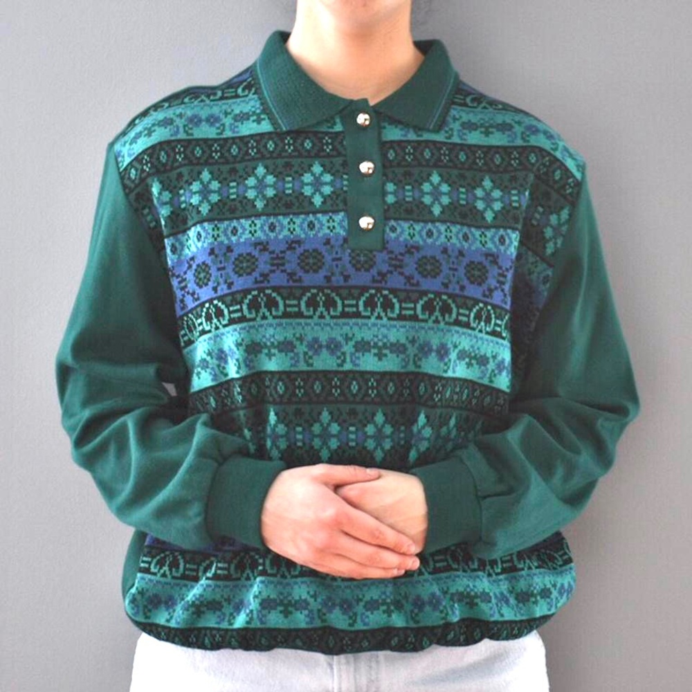 Cricket Lane Vintage Green Long Sleeve Winter Heavy Casual & Warm Sweater